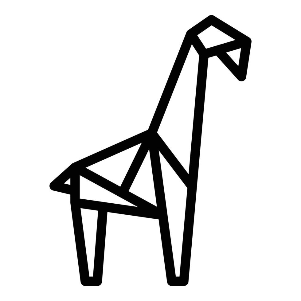 vector de contorno de icono de jirafa de origami. animales geométricos