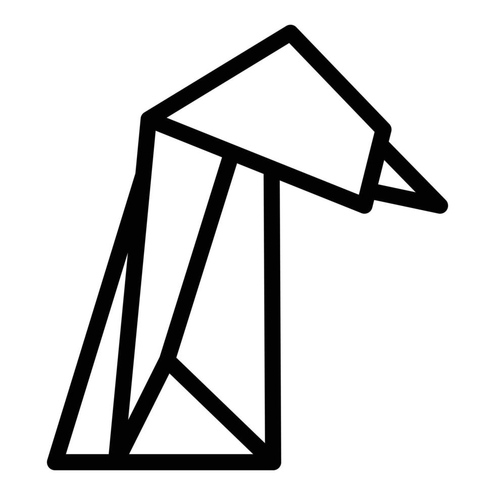 vector de contorno de icono de origami de cabeza de pájaro. animales geométricos