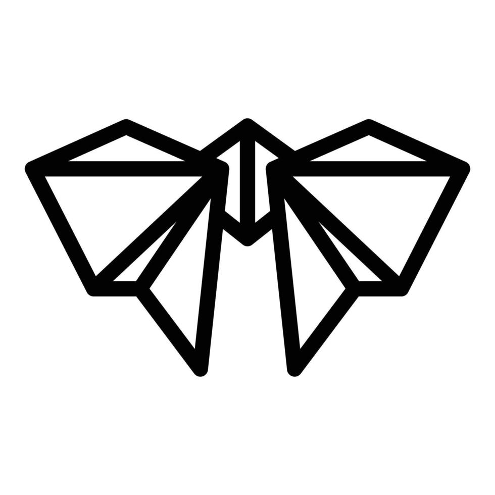 vector de contorno de icono de murciélago de origami. animal geométrico