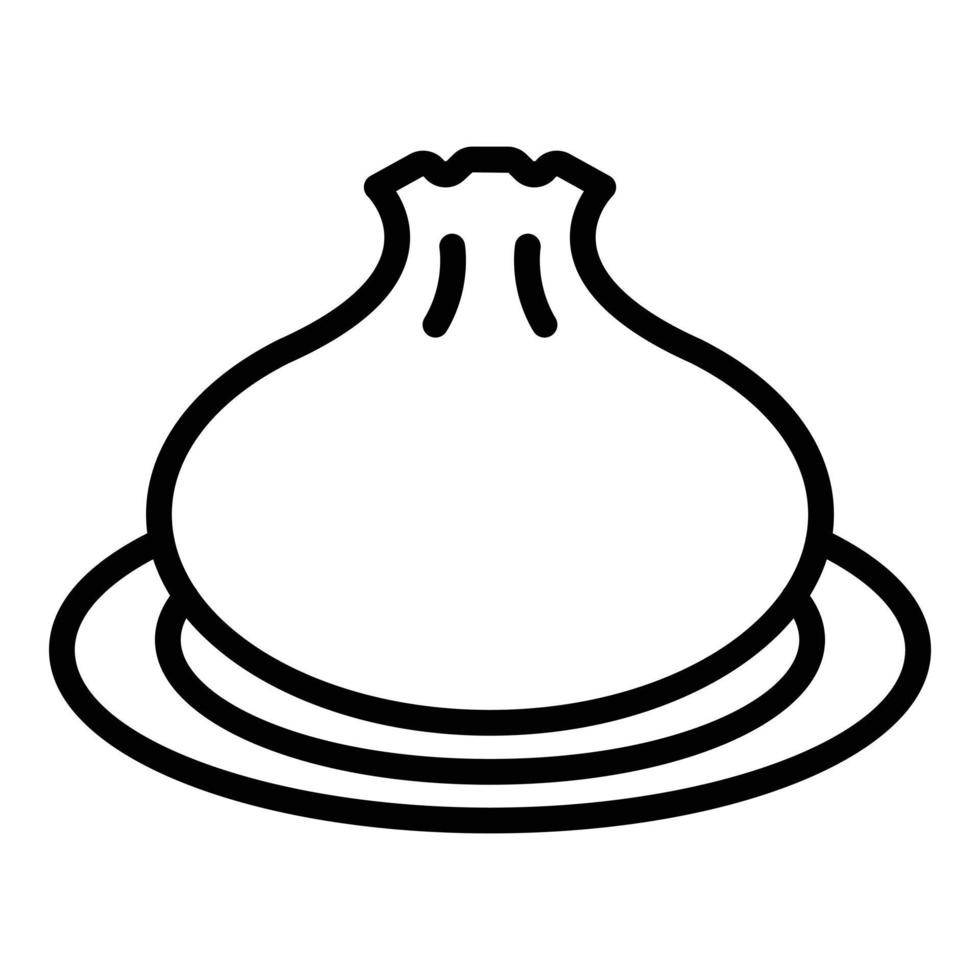 Dumpling baozi icon outline vector. Bun food vector