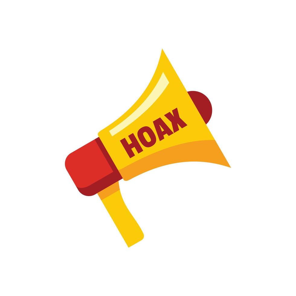 Hoax megaphone icon flat isolated vector