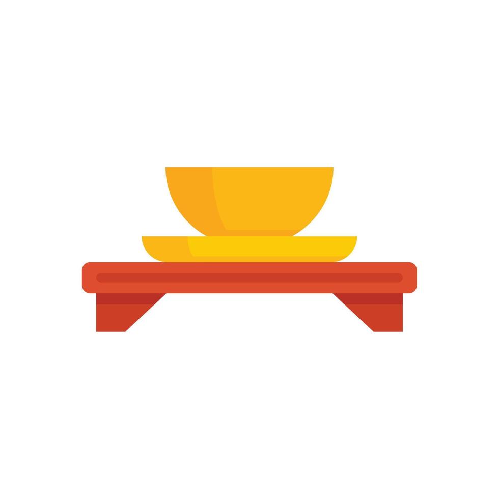 Japanese tea ceremony icon flat isolated vector