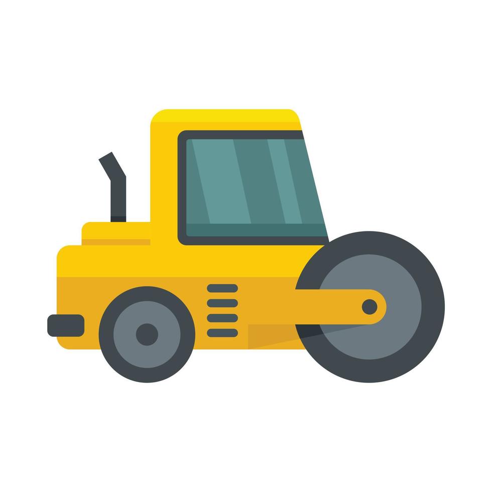 Vehicle road roller icon flat isolated vector