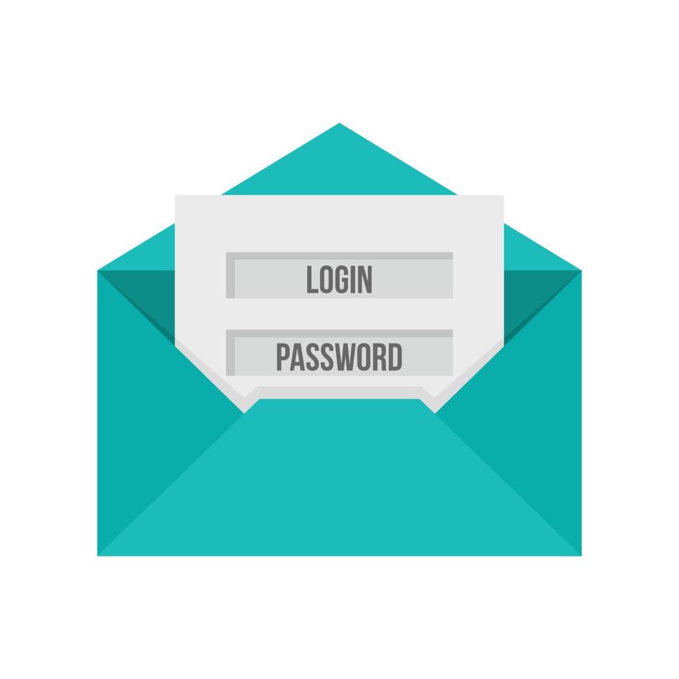 Email login password icon flat isolated vector