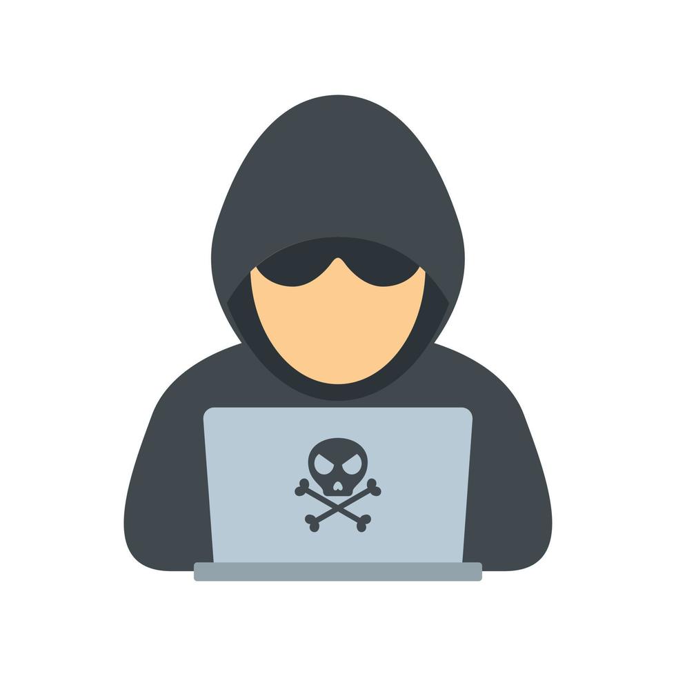 Modern hacker icon flat isolated vector