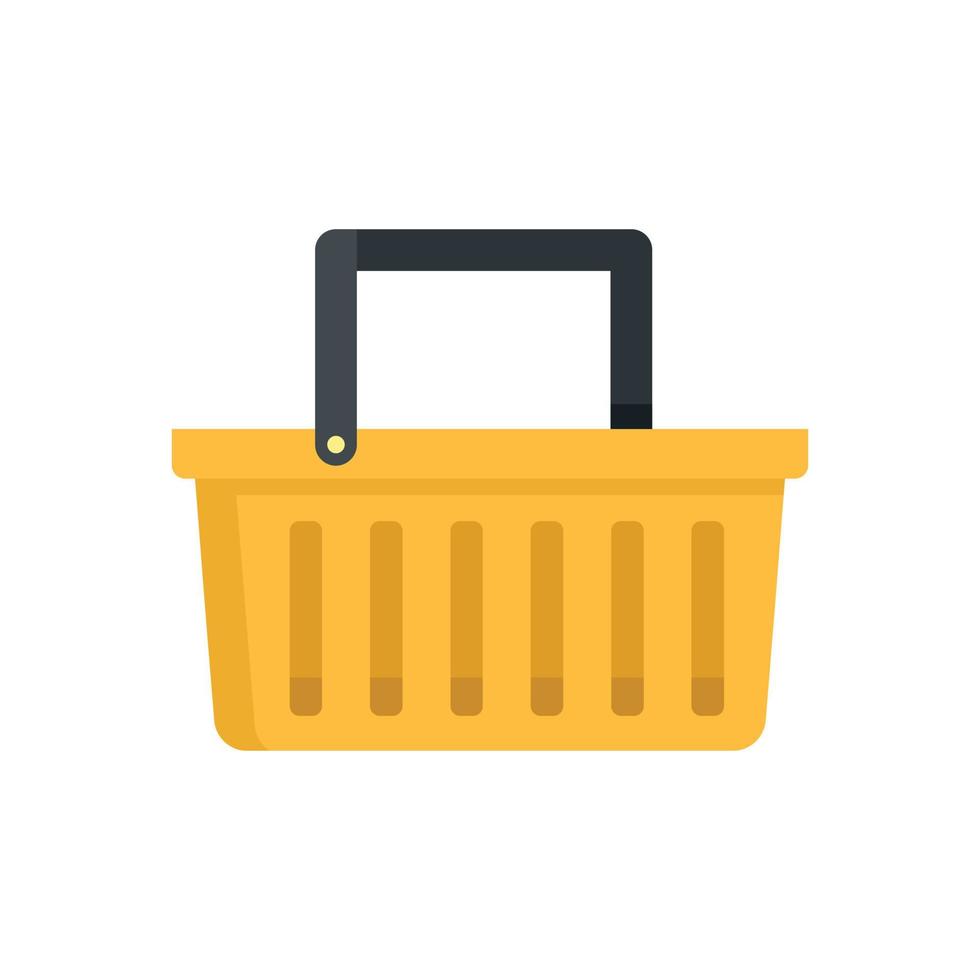 Buyer basket icon flat isolated vector