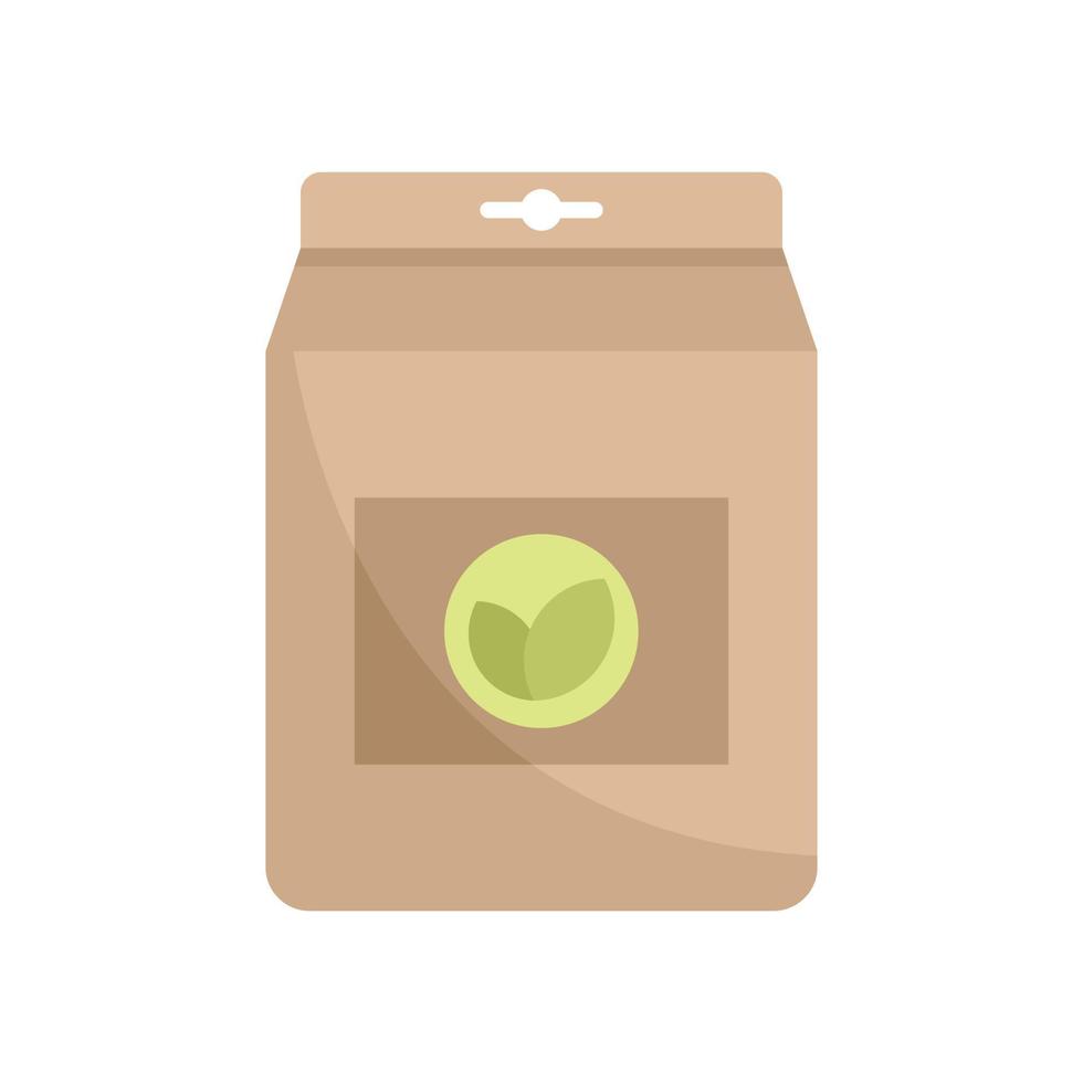 Tea leafs bag icon flat isolated vector