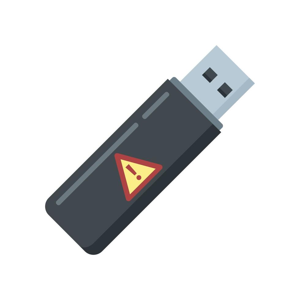 Fraud usb flash icon flat isolated vector