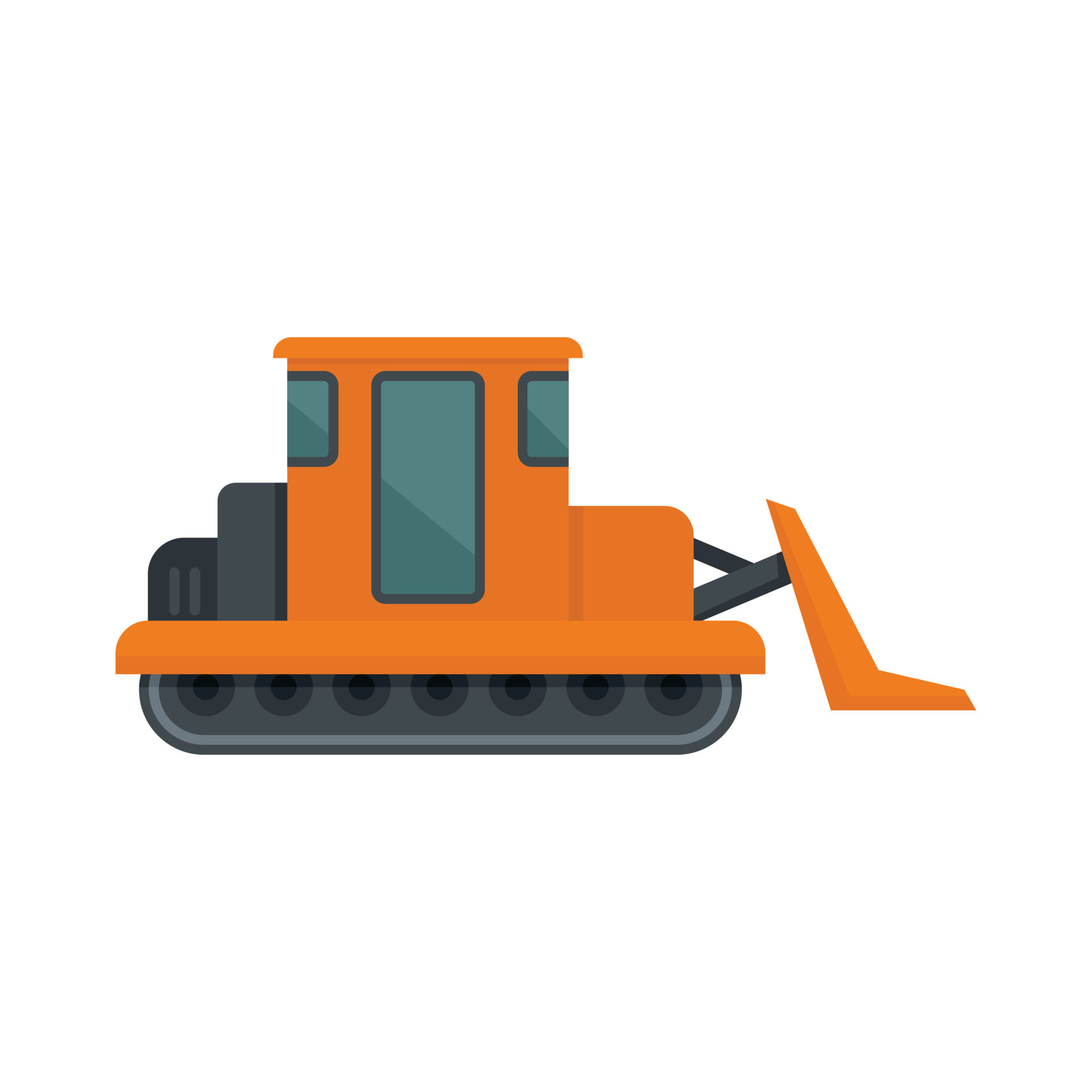 Building bulldozer icon flat isolated vector 15030599 Vector Art at