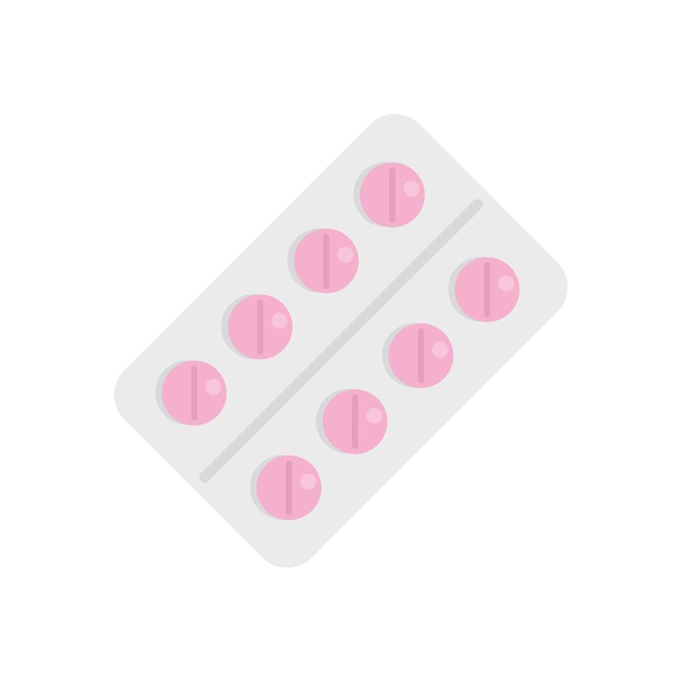 Chicken pox pills icon flat isolated vector