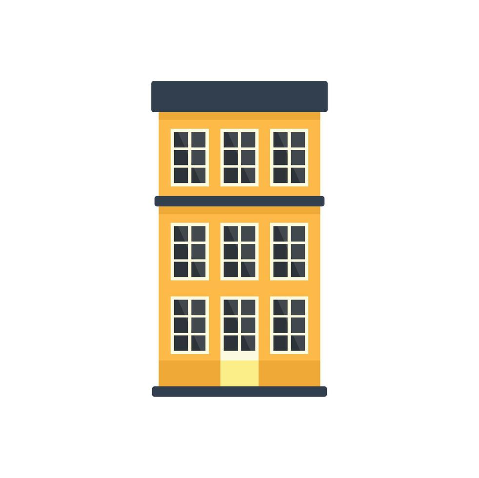 Swedish apartments building icon flat isolated vector