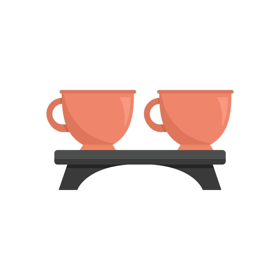 Tea ceremony cups icon flat isolated vector