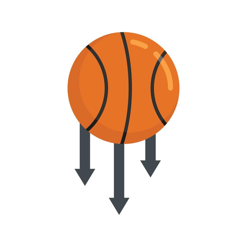 baloncesto bola gravedad icono plano aislado vector