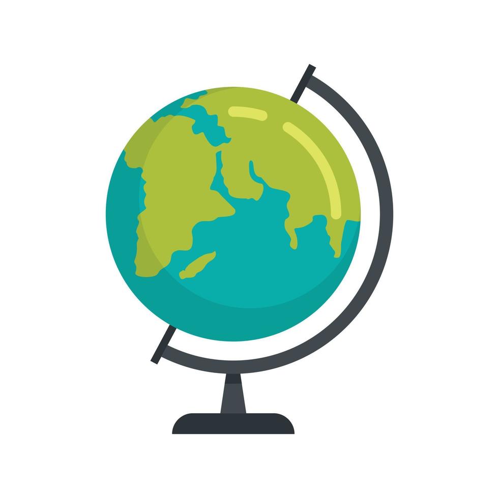 School globe icon flat isolated vector