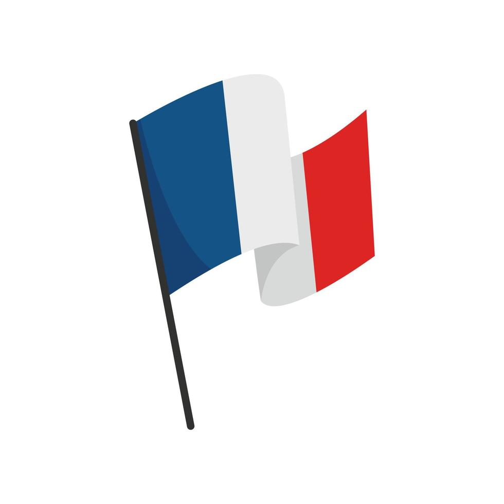 French flag icon flat isolated vector