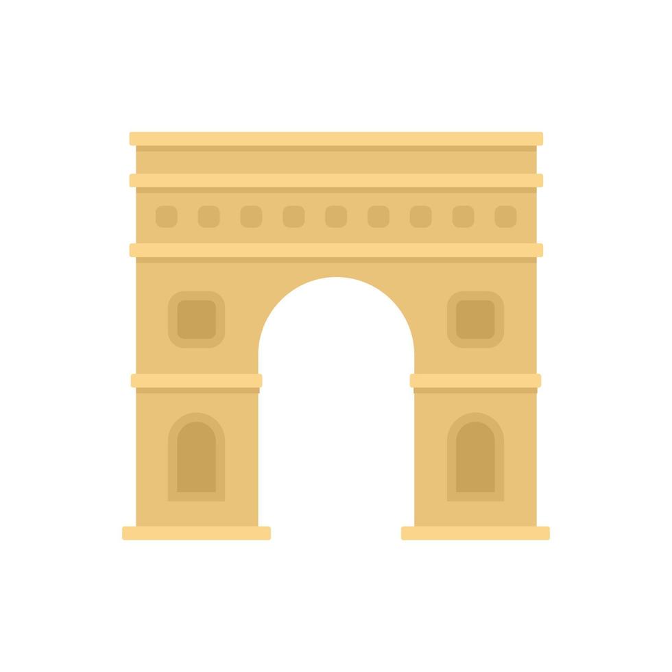 Paris triumphal arch icon flat isolated vector