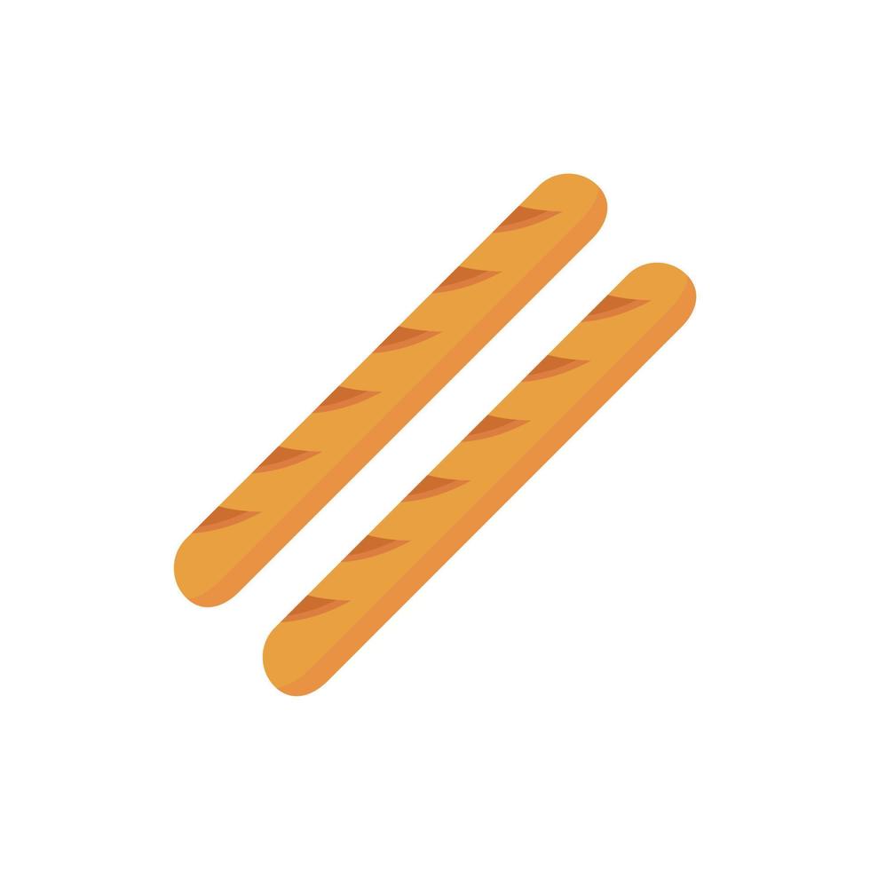 French grilled sausage icon flat isolated vector