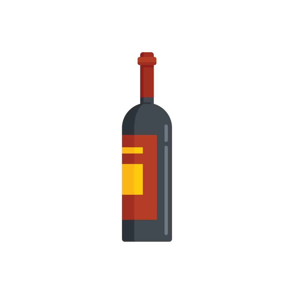 French wine bottle icon flat isolated vector
