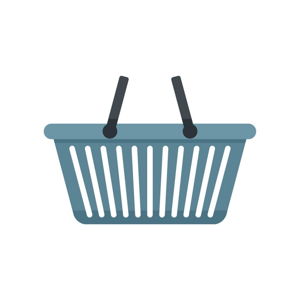 Empty shop basket icon flat isolated vector
