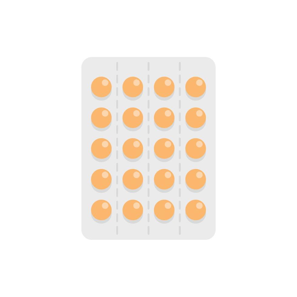 Pill drug icon flat isolated vector