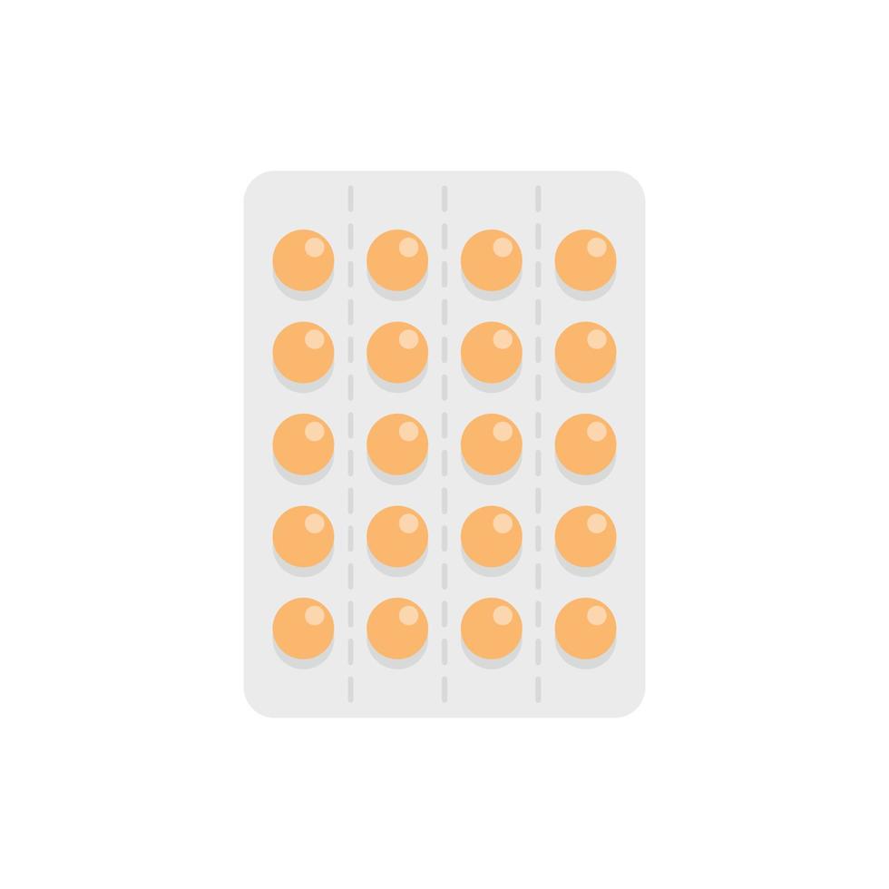 Pill drug icon flat isolated vector