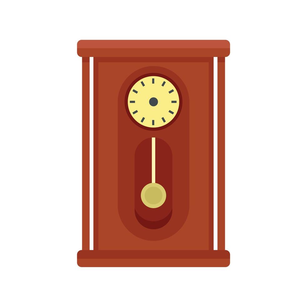 Home pendulum clock icon flat isolated vector