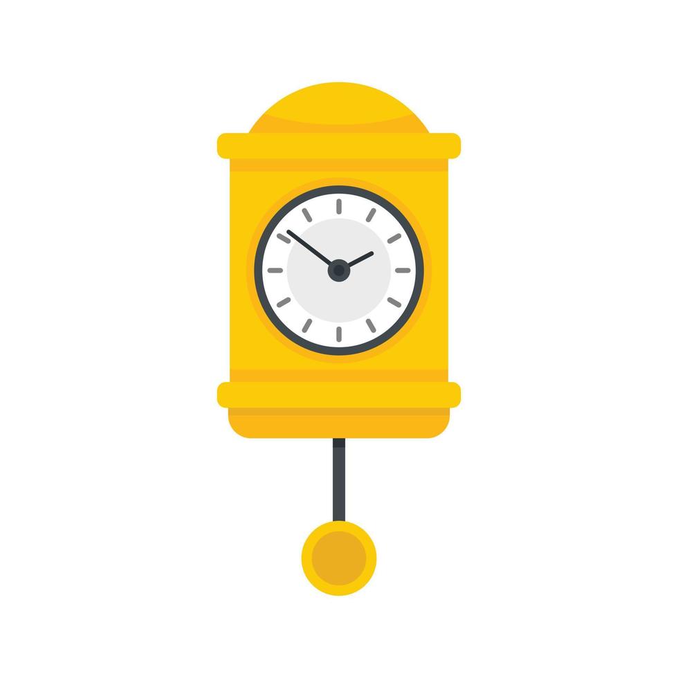 Time pendulum clock icon flat isolated vector