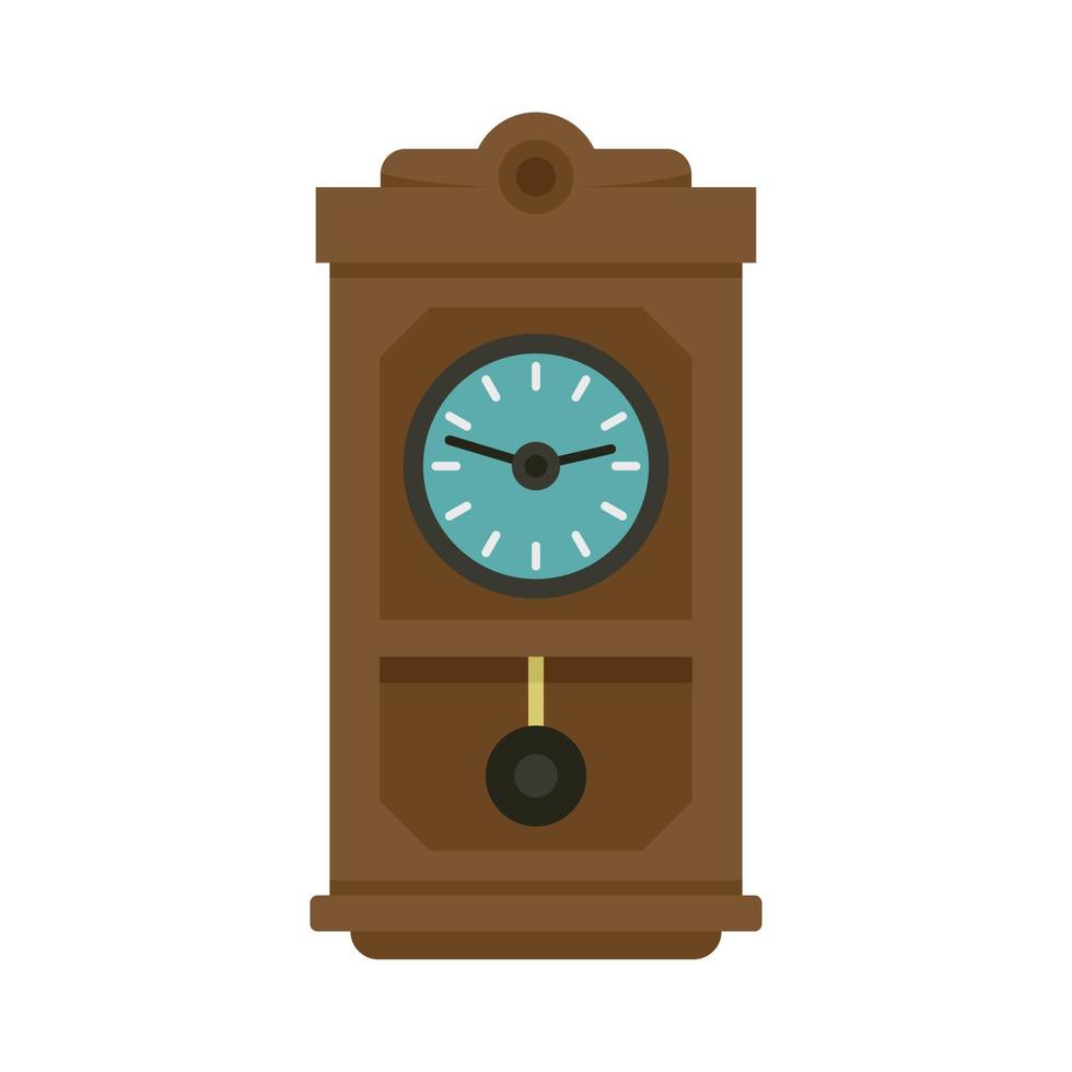 House pendulum clock icon flat isolated vector