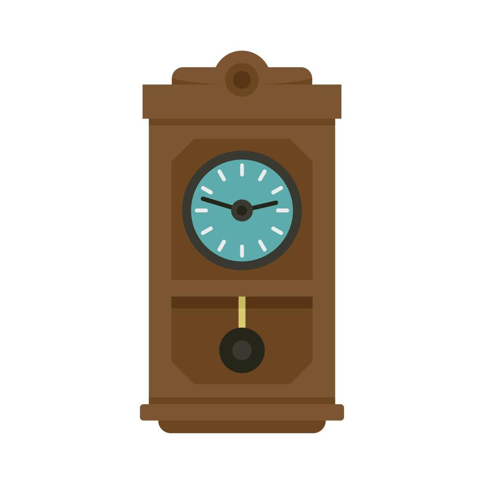 House pendulum clock icon flat isolated vector