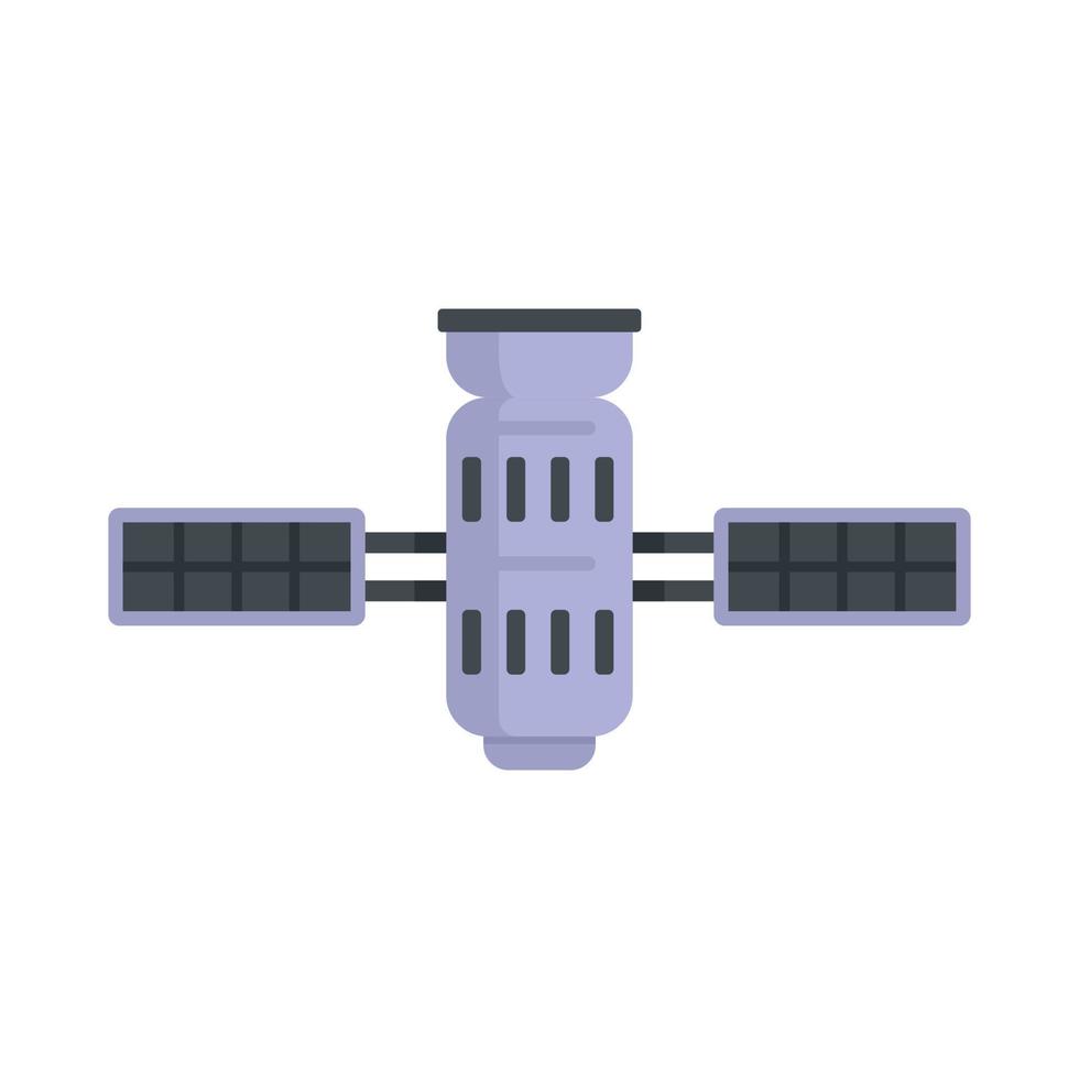 Science satellite icon flat isolated vector