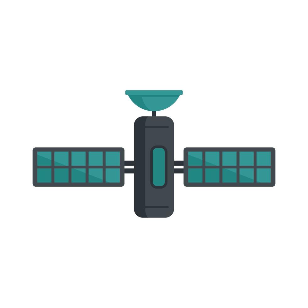 Communication satellite icon flat isolated vector