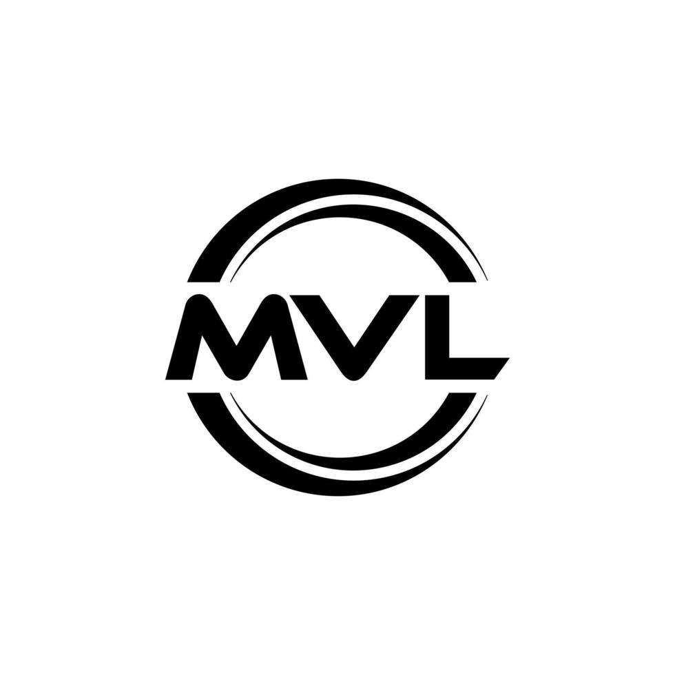 MVL letter logo design in illustration. Vector logo, calligraphy designs for logo, Poster, Invitation, etc.