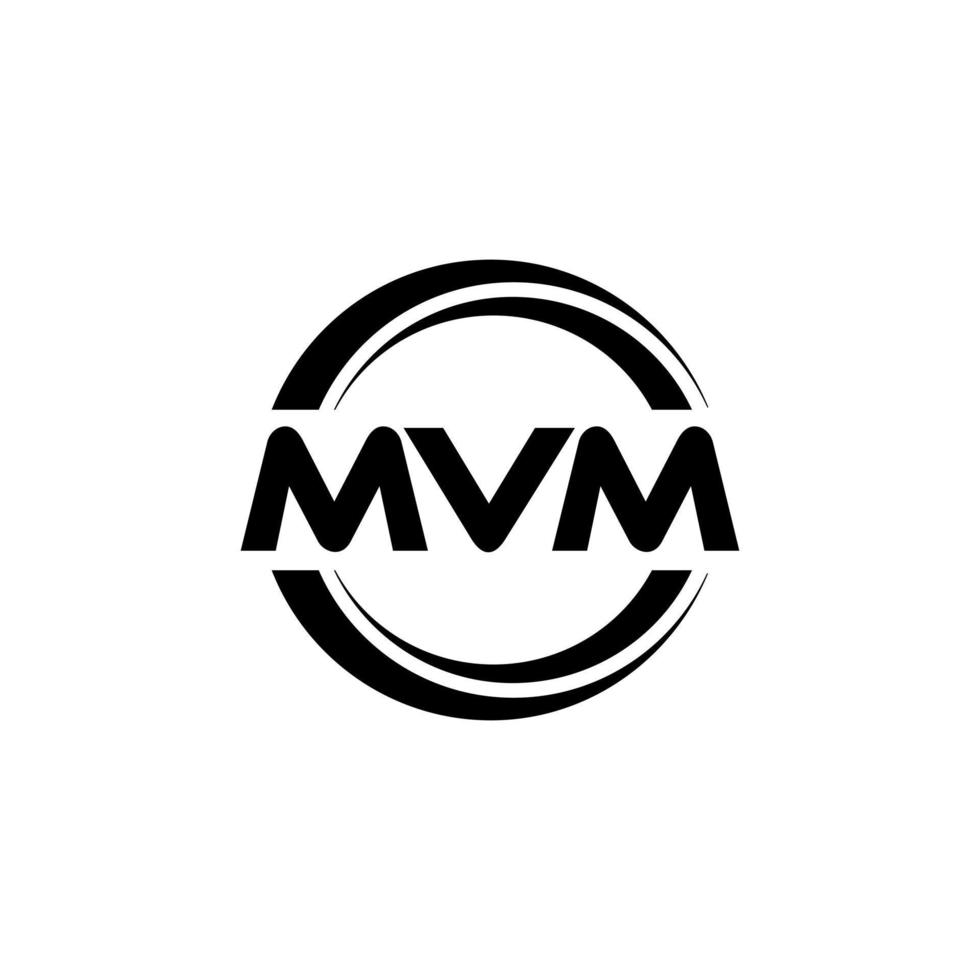 MVM letter logo design in illustration. Vector logo, calligraphy designs for logo, Poster