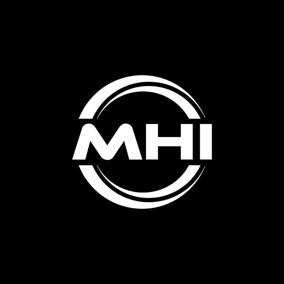 MHI letter logo design in illustration. Vector logo, calligraphy designs for logo, Poster, Invitation, etc.