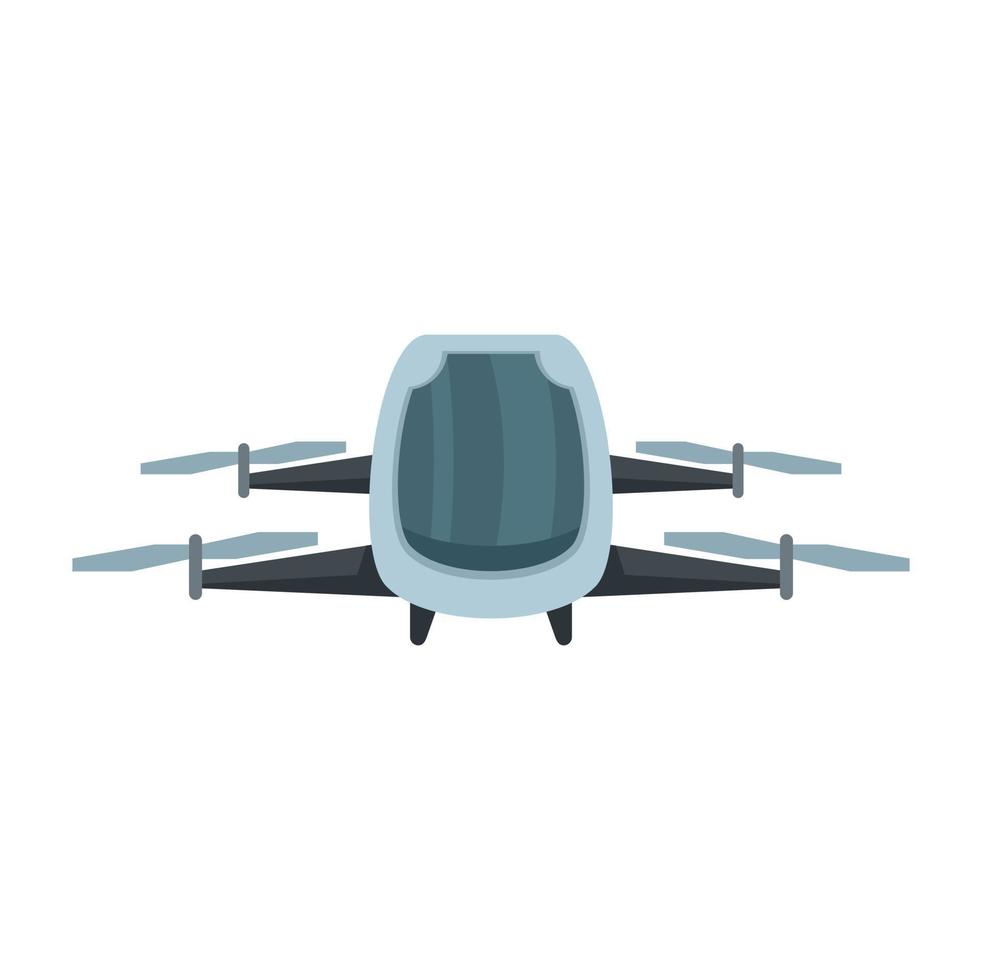 Driverless taxi drone icon flat isolated vector
