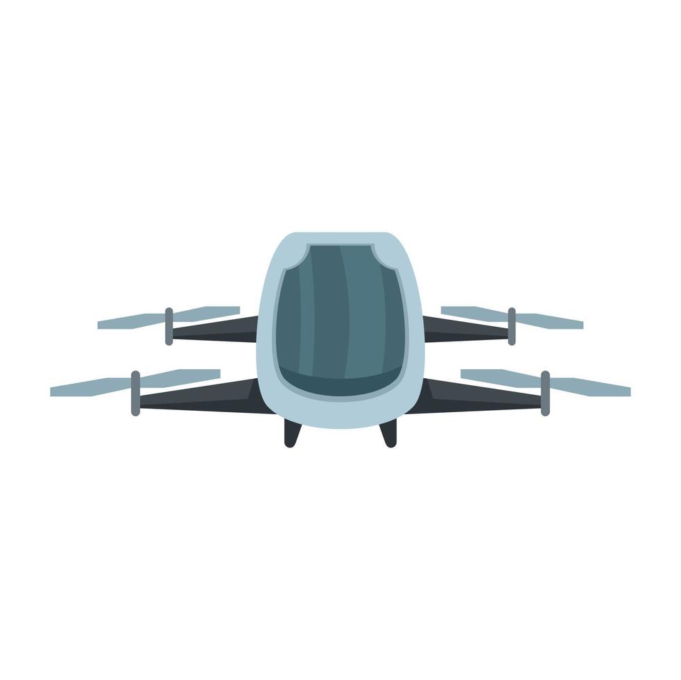 Driverless taxi drone icon flat isolated vector