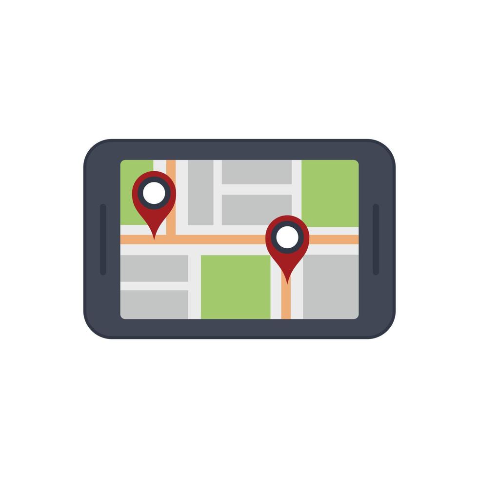 Unmanned taxi location icon flat isolated vector