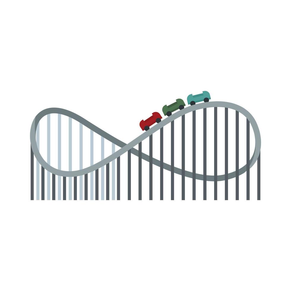 Roller coaster icon flat isolated vector