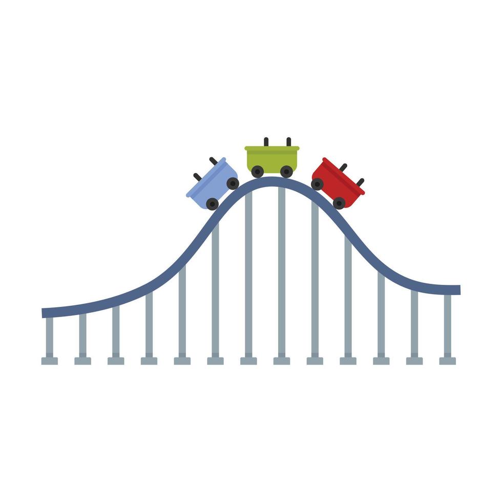 Roller coaster train icon flat isolated vector