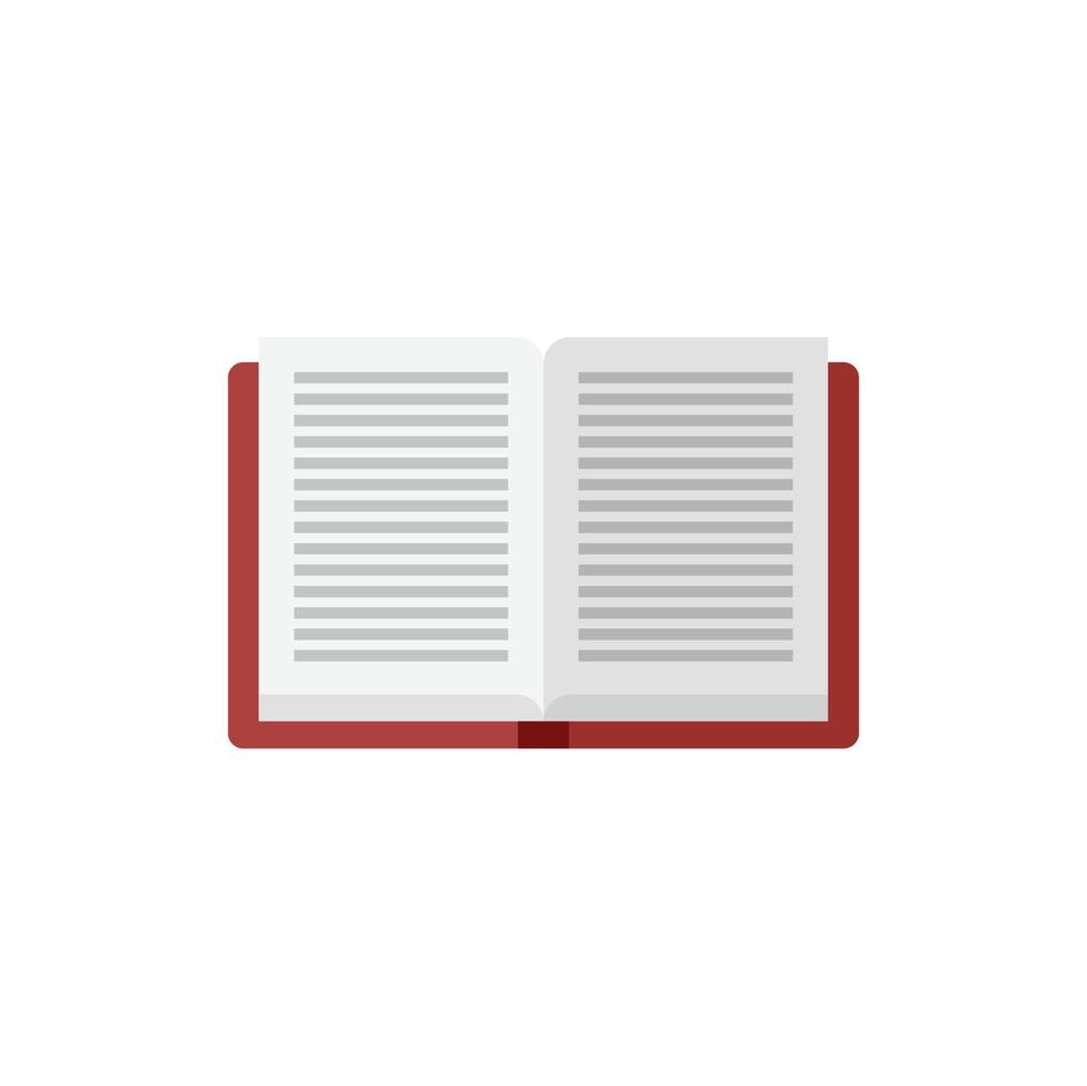 Open library education book icon flat isolated vector