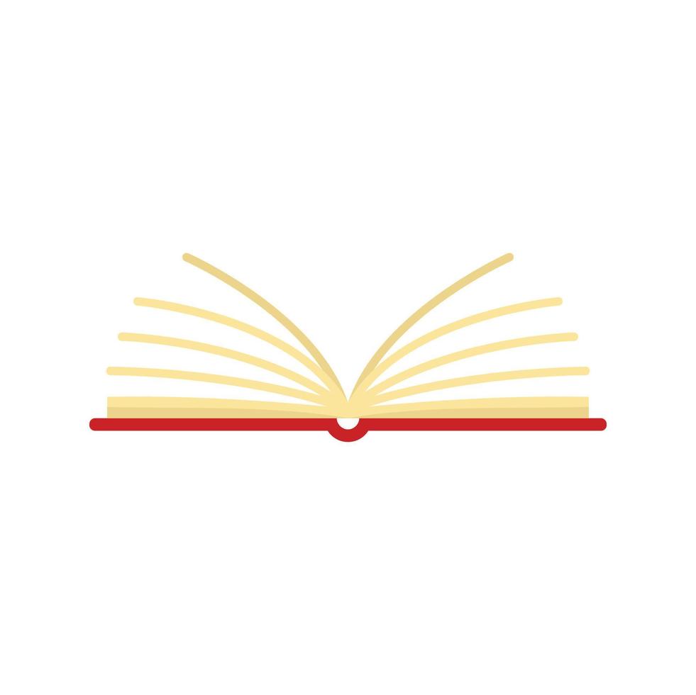 Open library book icon flat isolated vector