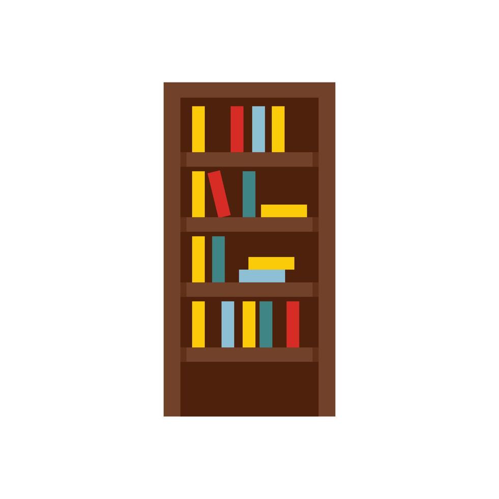 Library book wardrobe icon flat isolated vector