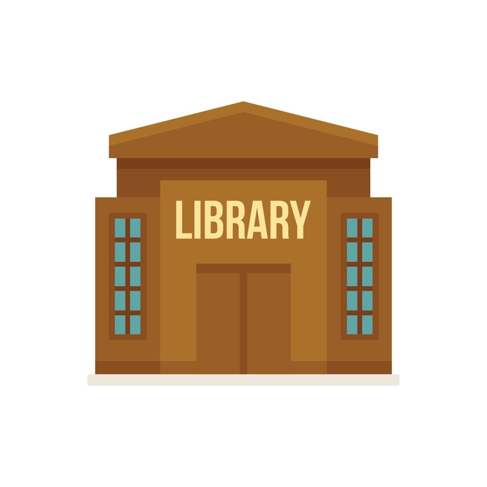 Library building icon flat isolated vector