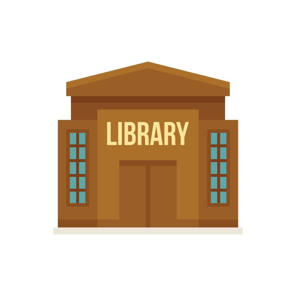 Library building icon flat isolated vector