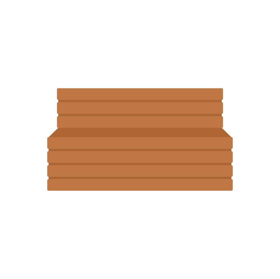 Sauna interior bench icon flat isolated vector