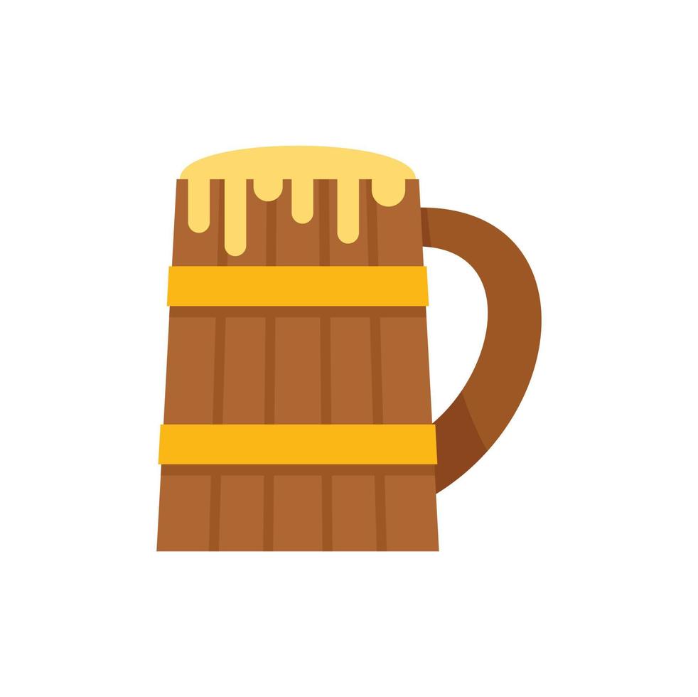 Sauna beer mug icon flat isolated vector