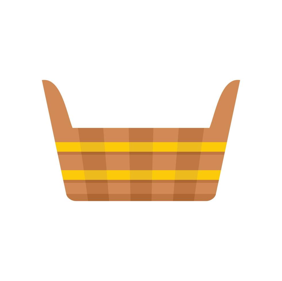 Sauna wood pot icon flat isolated vector