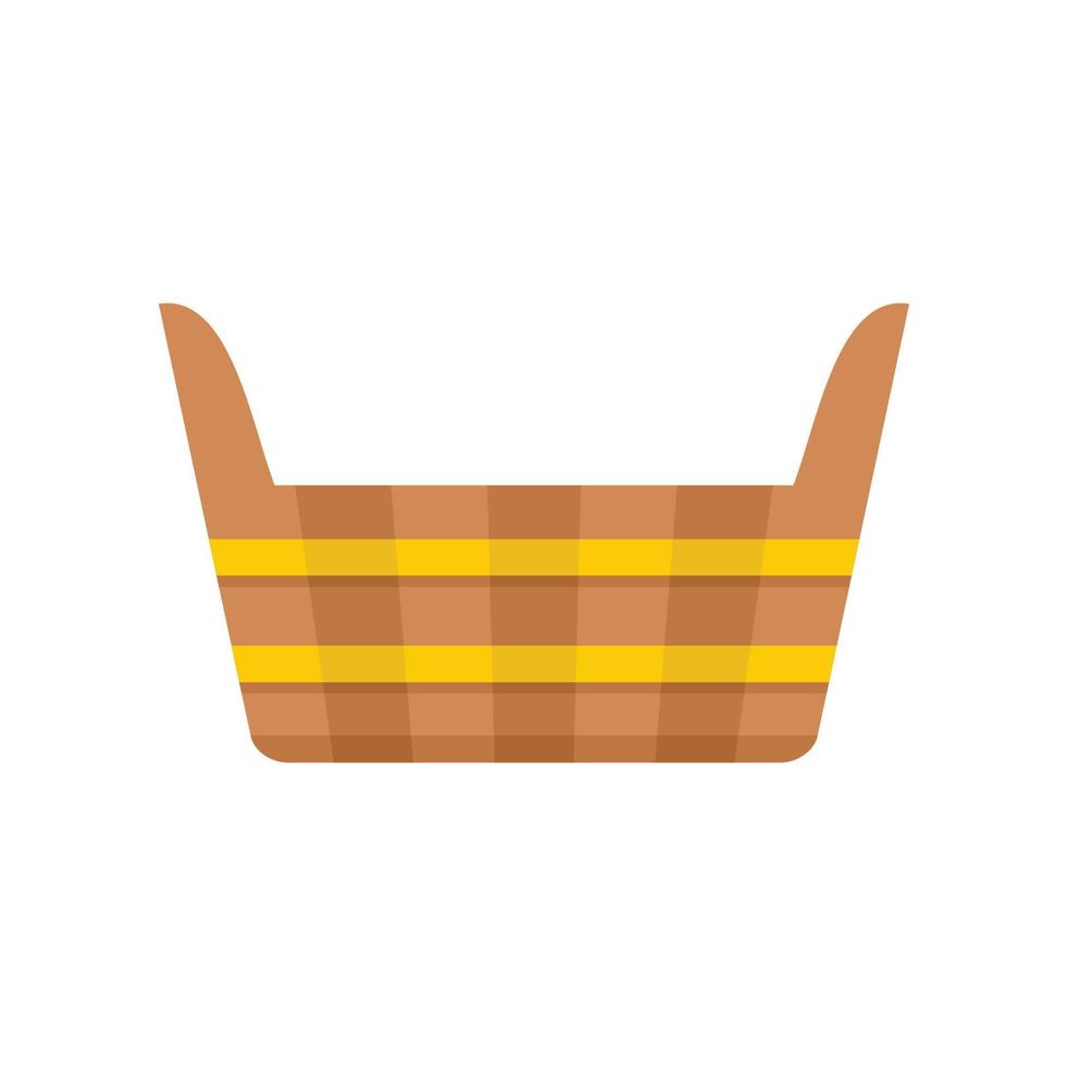 Sauna wood pot icon flat isolated vector