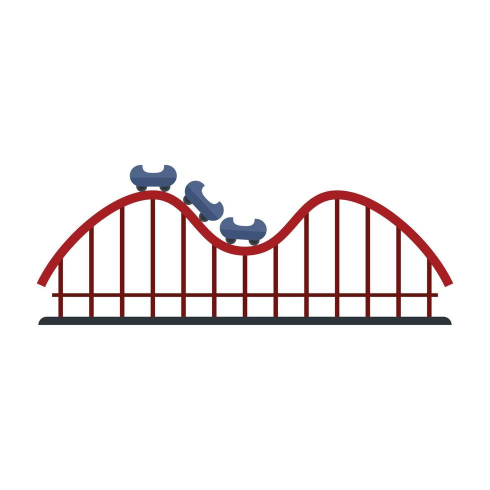 Roller coaster carousel icon flat isolated vector