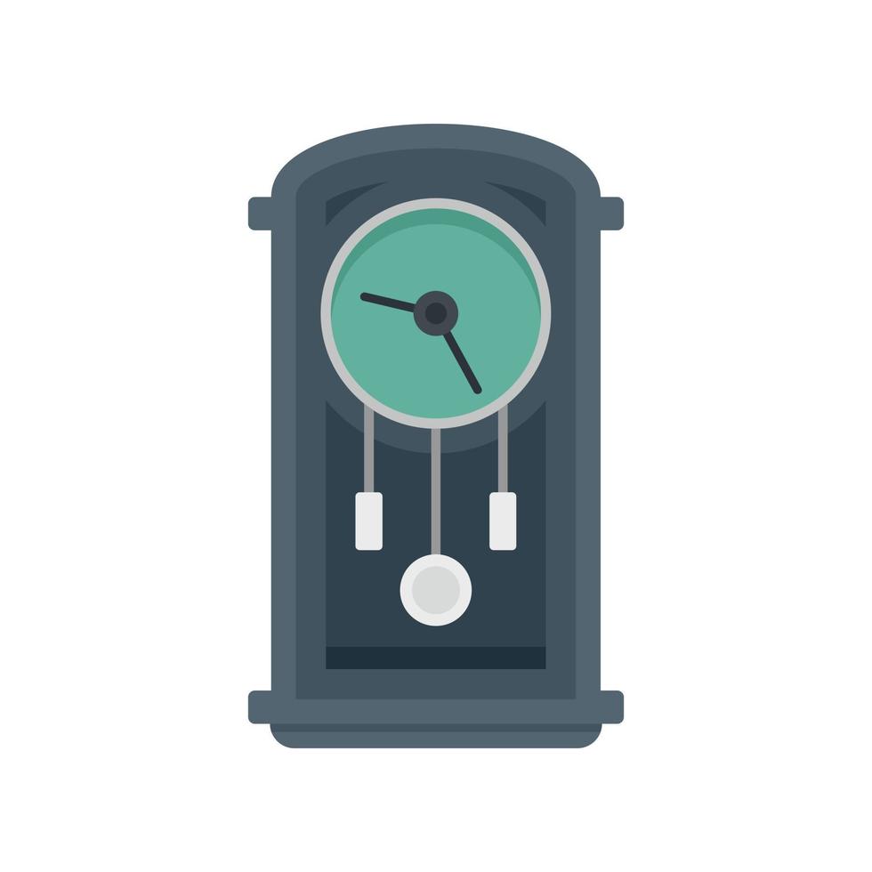 Decoration pendulum clock icon flat isolated vector